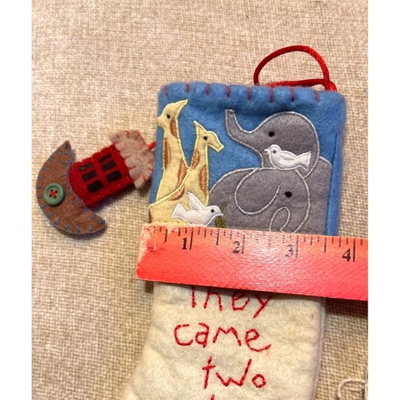 Noah's Arc Baby Infant Christmas Stocking Decorative Elephant Giraffe Anchor - Picture 7 of 9